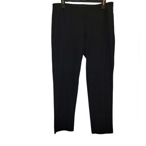 EILEEN Fisher Black Ponte Pull On Pants Leggings Vicose Nylon Spandex Stretch  M